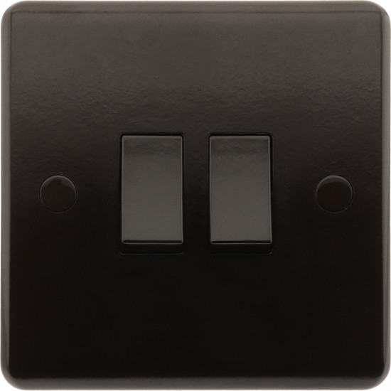 Dark Brown Wall Switch -2 Way-2 Gang-10 Amp