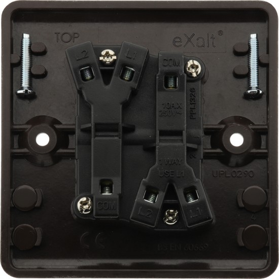 Dark Brown Wall Switch -2 Way-2 Gang-10 Amp