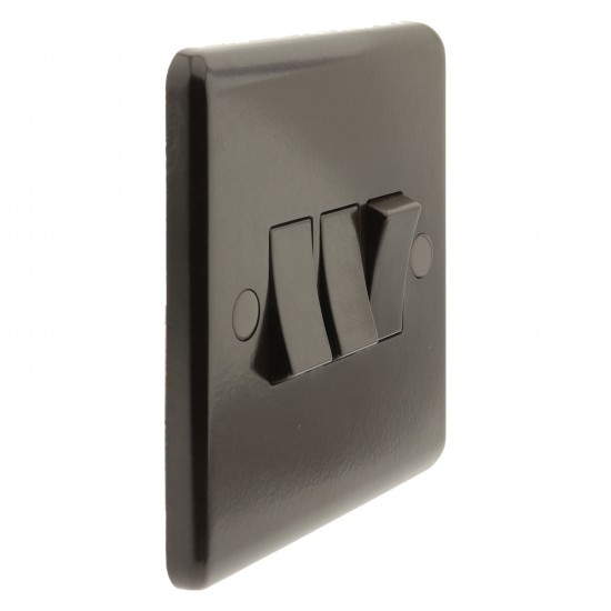 Dark Brown Wall Switch -2 Way-3 Gang-10 Amp