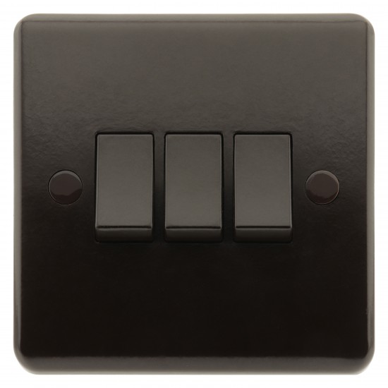 Dark Brown Wall Switch -2 Way-3 Gang-10 Amp