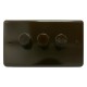 eXalt Range Brown Bakelite Light Dimmer Switch 2Way 3Gang