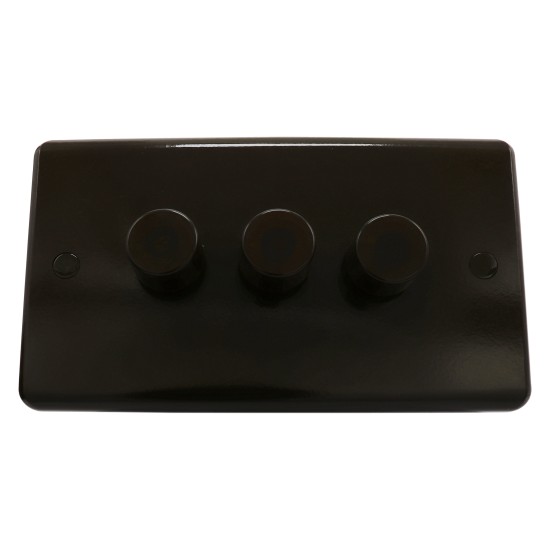 eXalt Range Brown Bakelite Light Dimmer Switch 2Way 3Gang