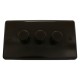 eXalt Range Brown Bakelite Light Dimmer Switch 2Way 3Gang