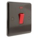 Dark Brown 45 Amp DP Switch with Neon Lamp