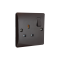Single Switched Socket in Brown Bakelite 240V 13Amp
