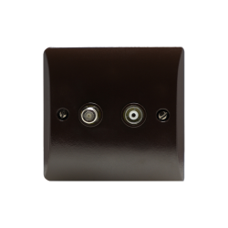 Twin TV Coaxial Aerial and Satellite Socket in Retro Design Twin TV Coaxial Aerial and Satellite Socket in Retro Design