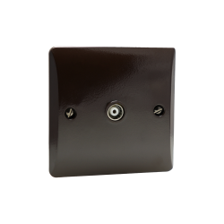 Reproduction Vintage Brown Bakelite Single TV Coaxial Aerial Socket Reproduction Vintage Brown Bakelite Single TV Coaxial Aerial Socket
