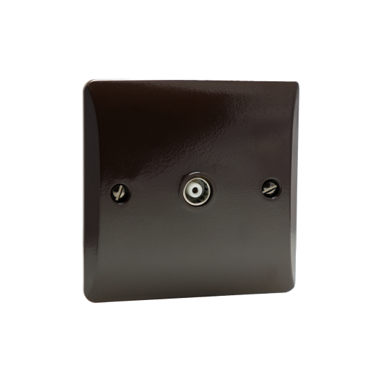 Reproduction Vintage Brown Bakelite Single TV Coaxial Aerial Socket Reproduction Vintage Brown Bakelite Single TV Coaxial Aerial Socket