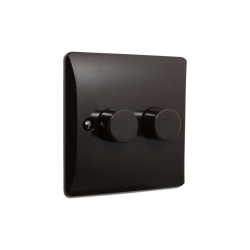 Brown Bakelite Light Dimmer Switch 2Way 2Gang Brown Bakelite Light Dimmer Switch 2Way 2Gang