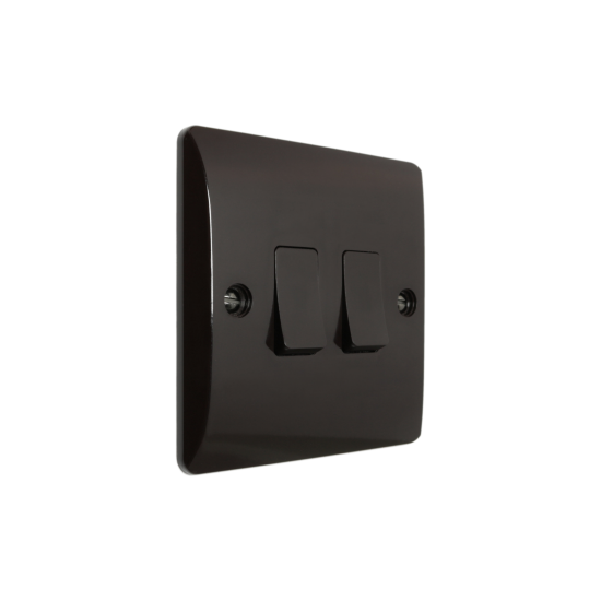 Wall Switch 2 Way 2 Gang 10 Amp in Brown Bakelite