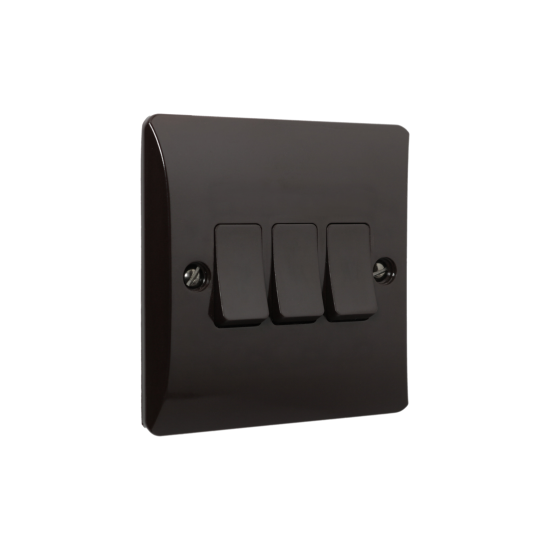 Wall Switch 2 Way 3 Gang 10 Amp in Brown Bakelite Wall Switch 2 Way 3 Gang 10 Amp in Brown Bakelite