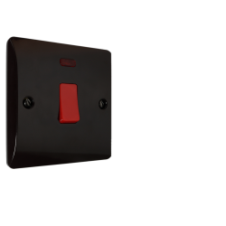 45 Amp DP Switch with Neon Lamp in Brown Bakelite 45 Amp DP Switch with Neon Lamp in Brown Bakelite