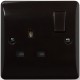 Single Switched Socket in Brown Bakelite 240V 13Amp Single Switched Socket in Brown Bakelite 240V 13Amp