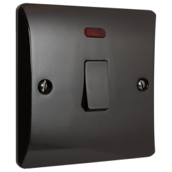 20 Amp DP Switch with Neon Lamp in Brown Bakelite 20 Amp DP Switch with Neon Lamp in Brown Bakelite