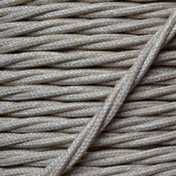 Cloth Braided Twisted Wire UK Made 3Core 3Amp in Linen