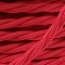 Cloth Braided Twisted Wire UK Made 3Core 3Amp in Bright Red