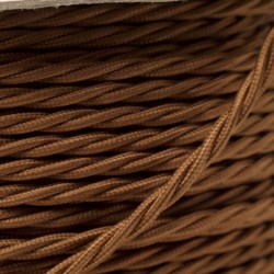 Cloth Braided Twisted Wire UK Made 3Core 6Amp in Bronze Cloth Braided Twisted Wire UK Made 3Core 6Amp in Bronze