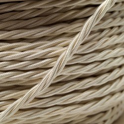 Cloth Braided Twisted Wire UK Made 3Core 6Amp in Classic Ivory Cloth Braided Twisted Wire UK Made 3Core 6Amp in Classic Ivory