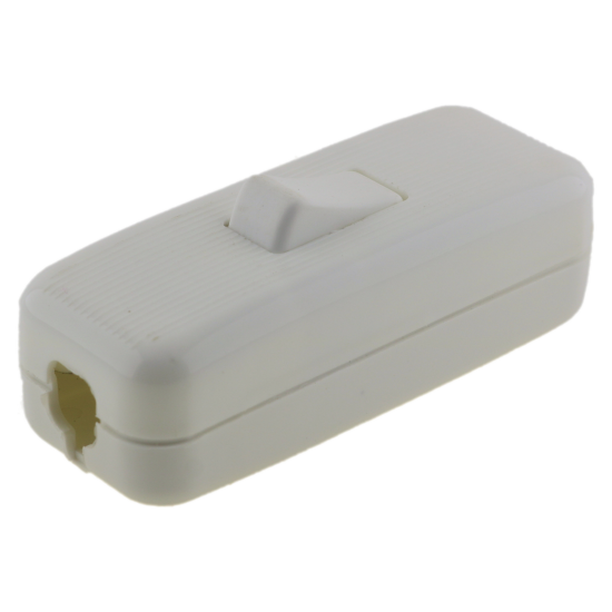 Deco Styled In-line Rocker Switch 3 Wire 1 Way in White