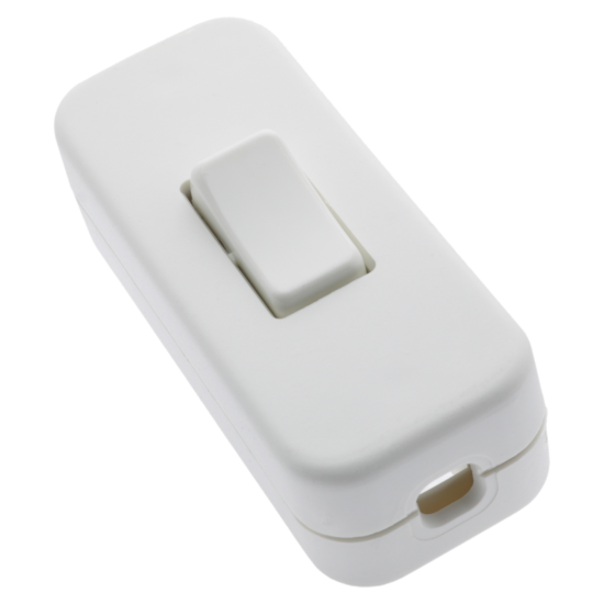 In-line Rocker Switch 3 Wire 1 Way in White In-line Rocker Switch 3 Wire 1 Way in White