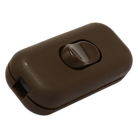 Small In-line Rocker Switch 3 Wire Dual Pole in Brown