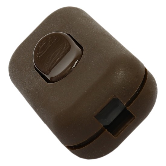 Small In-line Rocker Switch 3 Wire Dual Pole in Brown