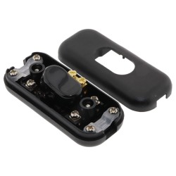 Small In-line Rocker Switch 3 Wire Dual Pole in Black