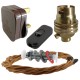 Lamp Repair and Service Kit | Brown Plug | Antique Gold Flex | Black Switch | B22 Brass Lamp Holder Lamp Repair and Service Kit | Brown Plug | Antique Gold Flex | Black Switch | B22 Brass Lamp Holder