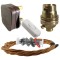 Lamp Repair and Service Kit | Brown Plug | Antique Gold Flex | White Switch | B22 Brass Lamp Holder