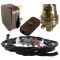 Lamp Repair and Service Kit | Brown Plug | Black Flex | Brown Switch | B22 Brass Lamp Holder