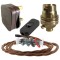 Lamp Repair and Service Kit | Brown Plug | Bronze Flex | Black Switch | B22 Brass Lamp Holder