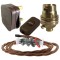 Lamp Repair and Service Kit | Brown Plug | Bronze Flex | Brown Switch | B22 Brass Lamp Holder