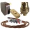Lamp Repair and Service Kit | Brown Plug | Bronze Flex | Gold Switch | B22 Brass Lamp Holder