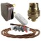 Lamp Repair and Service Kit | Brown Plug | Bronze Flex | White Switch | B22 Brass Lamp Holder