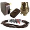 Lamp Repair and Service Kit | Brown Plug | Brown Flex | Brown Switch | B22 Brass Lamp Holder