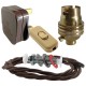 Lamp Repair and Service Kit | Brown Plug | Brown Flex | Gold Switch | B22 Brass Lamp Holder Lamp Repair and Service Kit | Brown Plug | Brown Flex | Gold Switch | B22 Brass Lamp Holder
