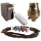 Lamp Repair and Service Kit | Brown Plug | Brown Flex | White Switch | B22 Brass Lamp Holder