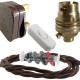 Lamp Repair and Service Kit | Brown Plug | Brown Flex | White Switch | B22 Brass Lamp Holder