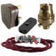 Lamp Repair and Service Kit | Brown Plug | Burgundy Flex | Black Switch | B22 Brass Lamp Holder Lamp Repair and Service Kit | Brown Plug | Burgundy Flex | Black Switch | B22 Brass Lamp Holder