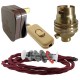 Lamp Repair and Service Kit | Brown Plug | Burgundy Flex | Gold Switch | B22 Brass Lamp Holder Lamp Repair and Service Kit | Brown Plug | Burgundy Flex | Gold Switch | B22 Brass Lamp Holder