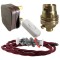 Lamp Repair and Service Kit | Brown Plug | Burgundy Flex | White Switch | B22 Brass Lamp Holder