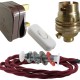 Lamp Repair and Service Kit | Brown Plug | Burgundy Flex | White Switch | B22 Brass Lamp Holder Lamp Repair and Service Kit | Brown Plug | Burgundy Flex | White Switch | B22 Brass Lamp Holder