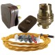Lamp Repair and Service Kit | Brown Plug | Gold Flex | Brown Switch | B22 Brass Lamp Holder Lamp Repair and Service Kit | Brown Plug | Gold Flex | Brown Switch | B22 Brass Lamp Holder