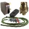 Lamp Repair and Service Kit | Brown Plug | Green Flex | Black Switch | B22 Brass Lamp Holder