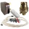 Lamp Repair and Service Kit | Brown Plug | Ivory Flex | White Switch | B22 Brass Lamp Holder
