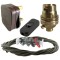 Lamp Repair and Service Kit | Brown Plug | Khaki Green Flex | Black Switch | B22 Brass Lamp Holder