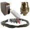 Lamp Repair and Service Kit | Brown Plug | Khaki Green Flex | White Switch | B22 Brass Lamp Holder