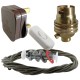 Lamp Repair and Service Kit | Brown Plug | Khaki Green Flex | White Switch | B22 Brass Lamp Holder