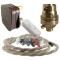 Lamp Repair and Service Kit | Brown Plug | Linen Flex | White Switch | B22 Brass Lamp Holder