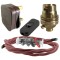 Lamp Repair and Service Kit | Brown Plug | Duskey Pink Flex | Black Switch | B22 Brass Lamp Holder